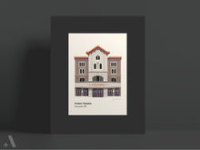 Load image into Gallery viewer, Fulton Theatre haunted places print, matted to 8x10” with a black matte, showcasing the ghost stories behind this iconic performance venue in Lancaster. Ideal for theatre lovers and fans of the paranormal.