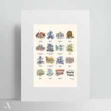 Load image into Gallery viewer, World Fair Landmarks / Poster Art Print