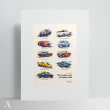 Load image into Gallery viewer, Vintage Italian Cars / Poster Art Print
