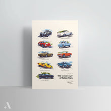 Load image into Gallery viewer, Vintage Italian Cars / Poster Art Print
