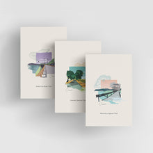 Load image into Gallery viewer, Hero image featuring three small prints from the Rail Trails of Lancaster County series: Enola Low Grade Trail, Lancaster Junction Trail, and Warwick-to-Ephrata Trail. A scenic trio showcasing Pennsylvania’s natural beauty, perfect for hikers, cyclists, and trail lovers.
