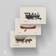 Load image into Gallery viewer, Historic Transportation of Pennsylvania Small Prints | Iconic Travel Methods
