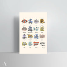 Load image into Gallery viewer, World Fair Landmarks / Poster Art Print
